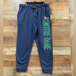 New With Tags Notre Dame Burnout Fleece Joggers Sweatpants Size Medium & Large